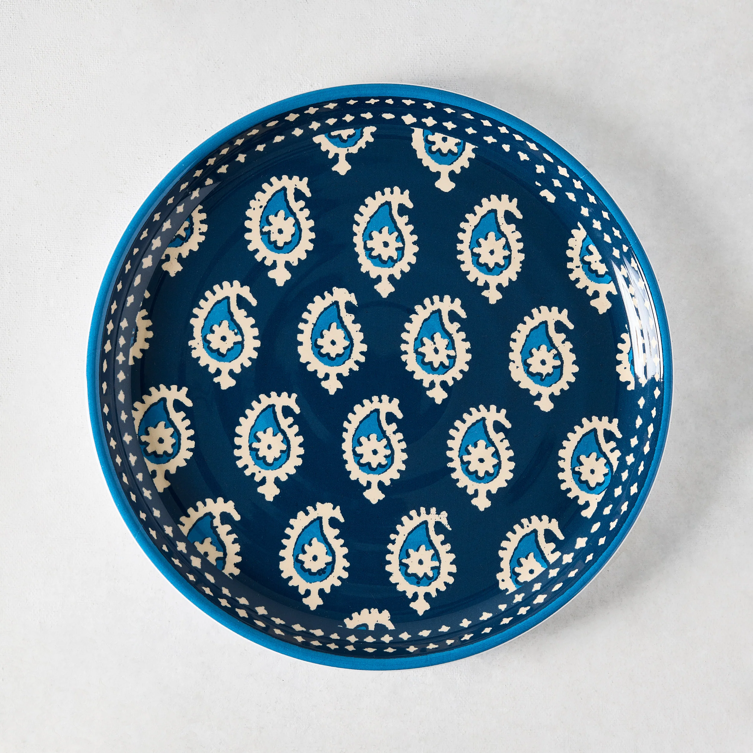 Peter Dunham + Hudson Grace Navy Blue Janpath Melamine Salad Plate