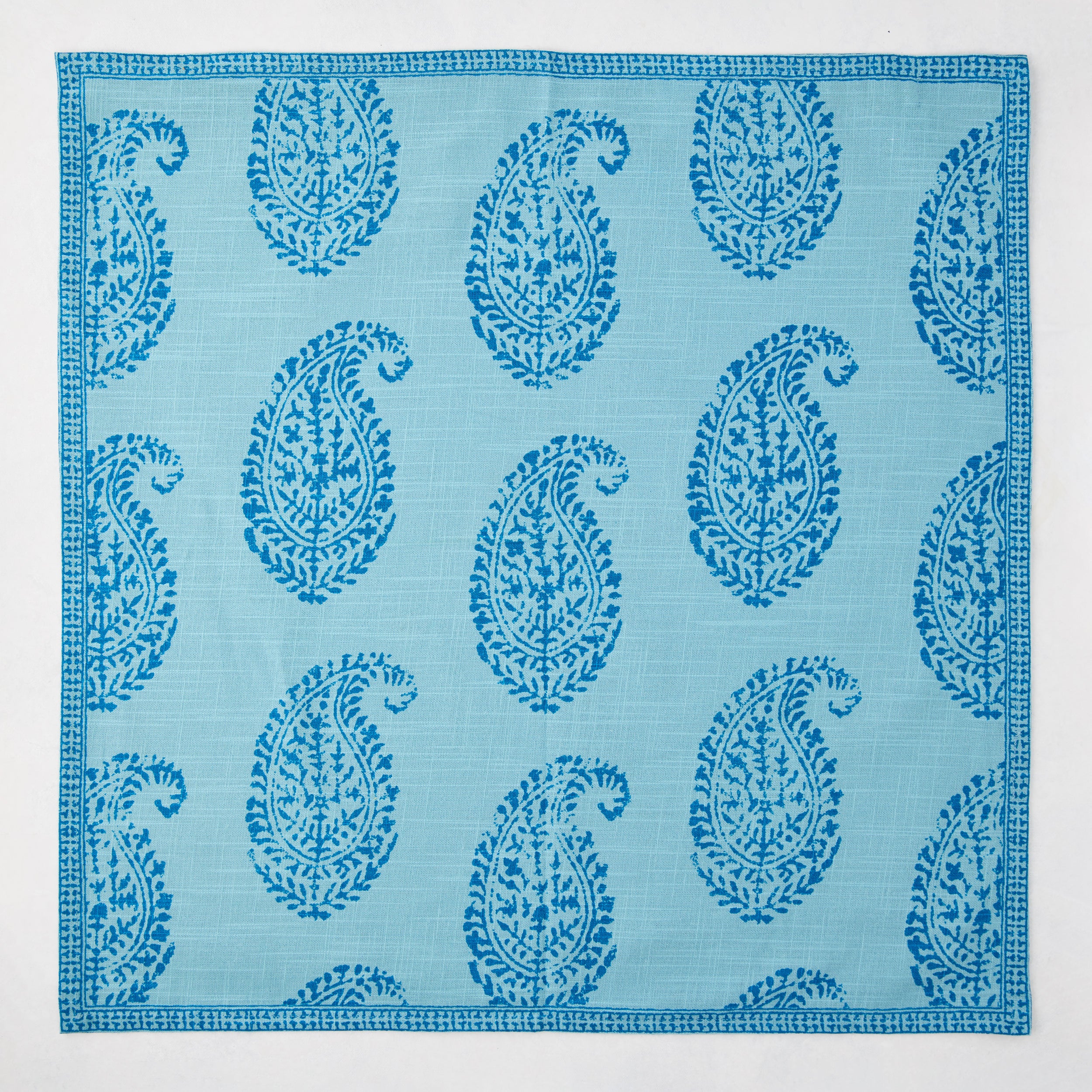 Peter Dunham + Hudson Grace Blue Kashmir Paisley Printed Napkin - Image 3