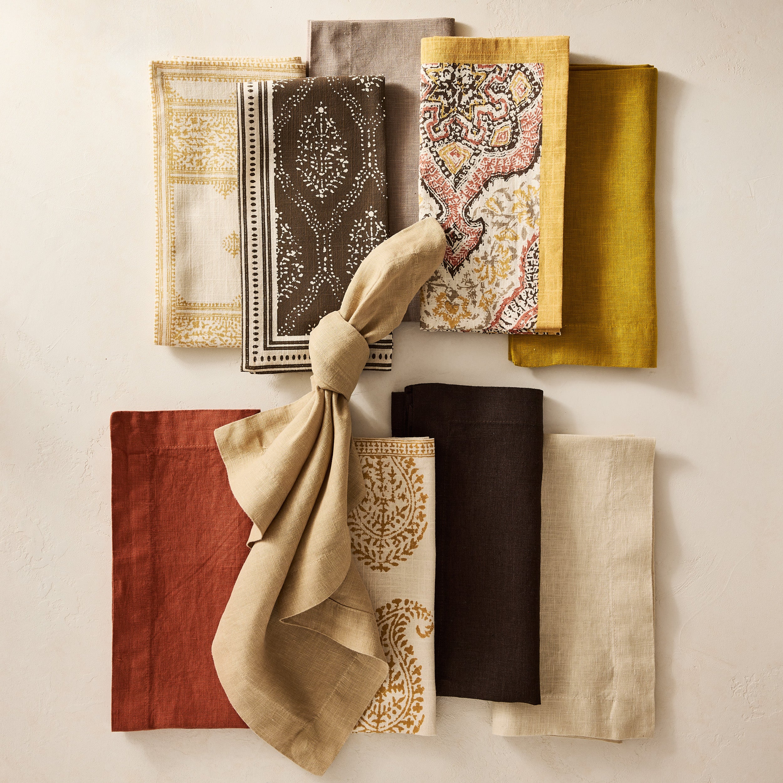 Peter Dunham + Hudson Grace Golden Yellow Kashmir Paisley Printed Napkin - Image 2