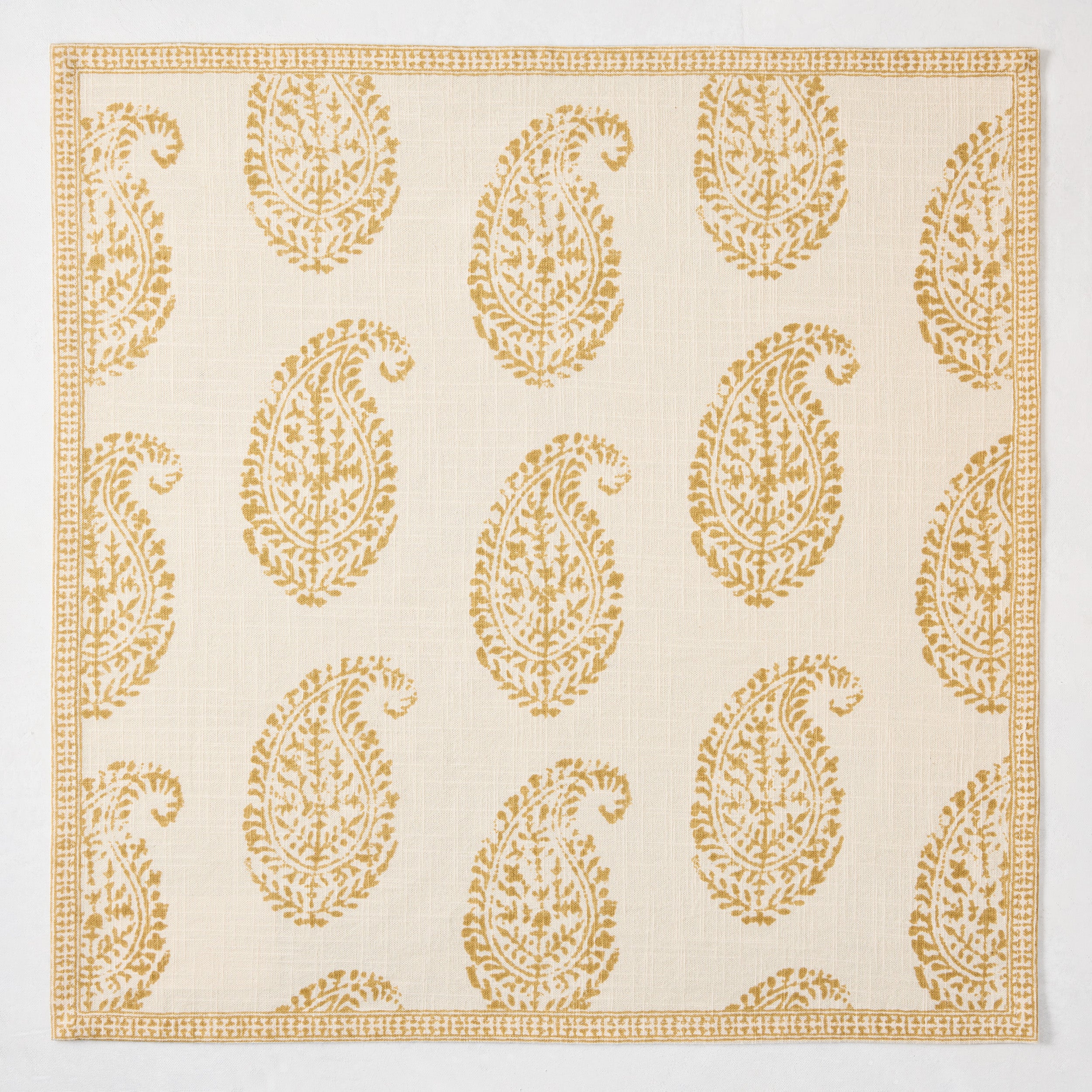 Peter Dunham + Hudson Grace Golden Yellow Kashmir Paisley Printed Napkin - Image 3