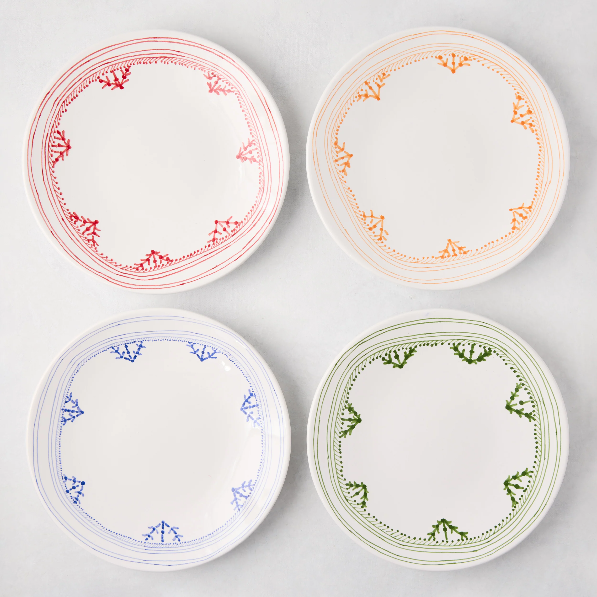 Peter Dunham + Hudson Grace Green Fez Hand-Painted Border Salad Plate - Image 3
