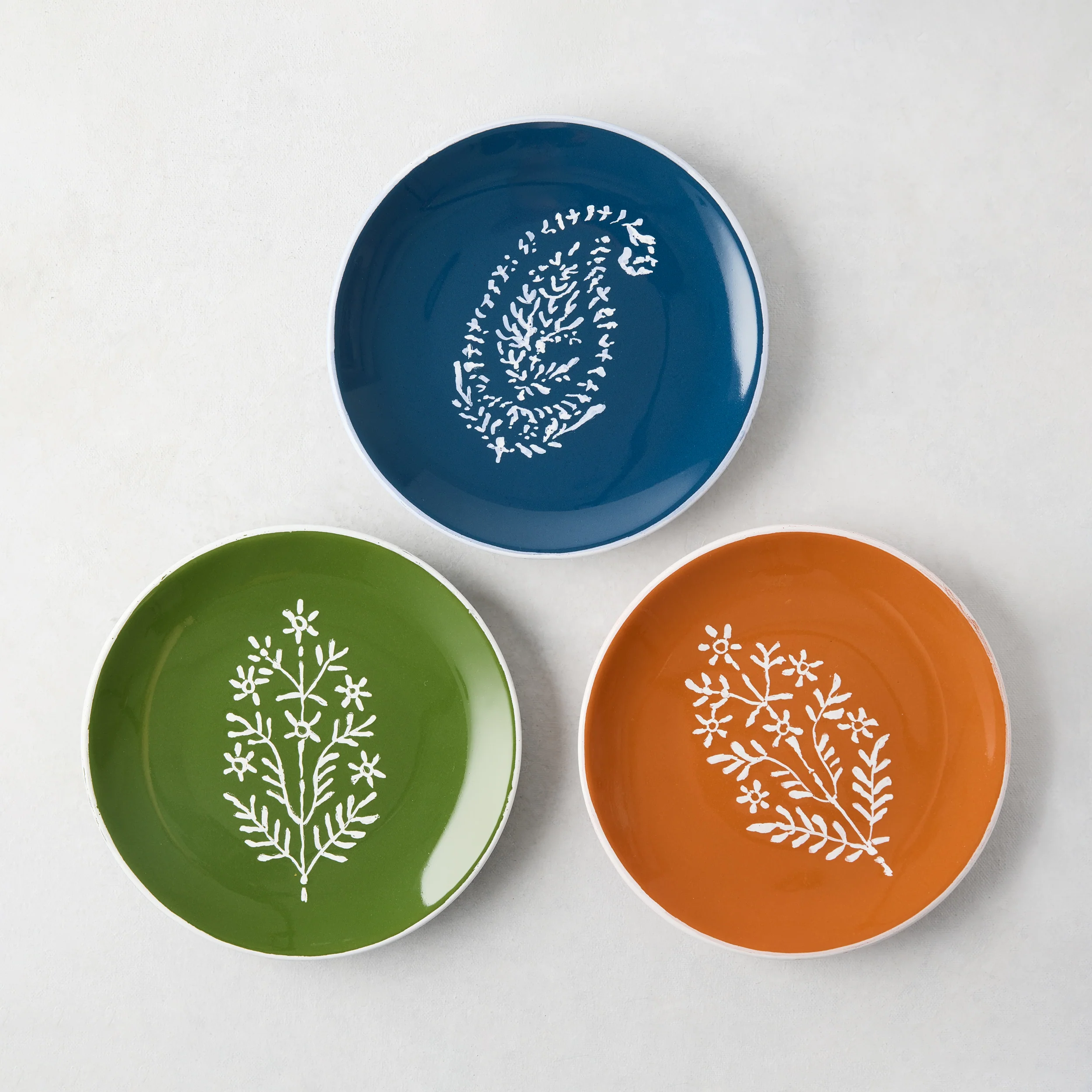 Peter Dunham + Hudson Grace Hand-Painted Jaali Spice Orange Appetizer Plate - Image 3