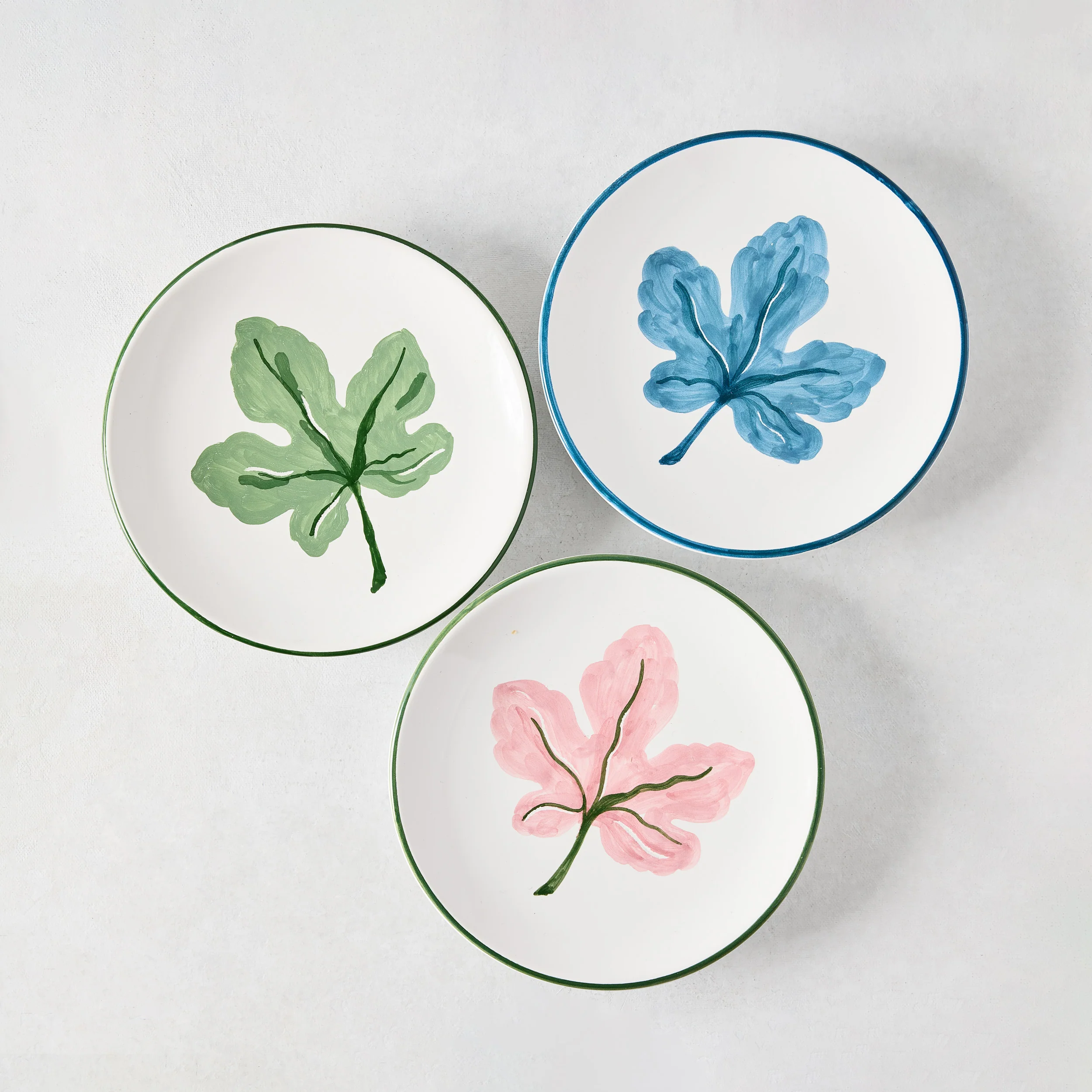 Peter Dunham + Hudson Grace Hand-Painted Blue Fig Leaf Appetizer Plate - Image 2