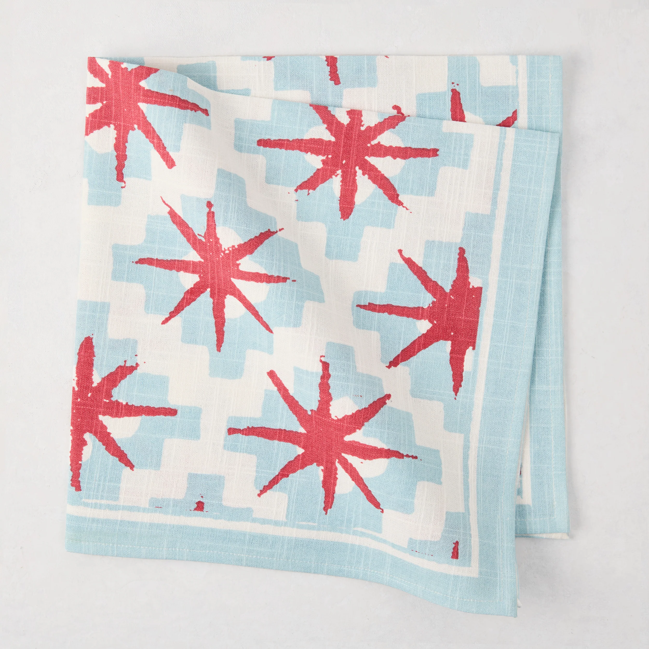 Peter Dunham + Hudson Grace Blue Starburst Printed Napkin