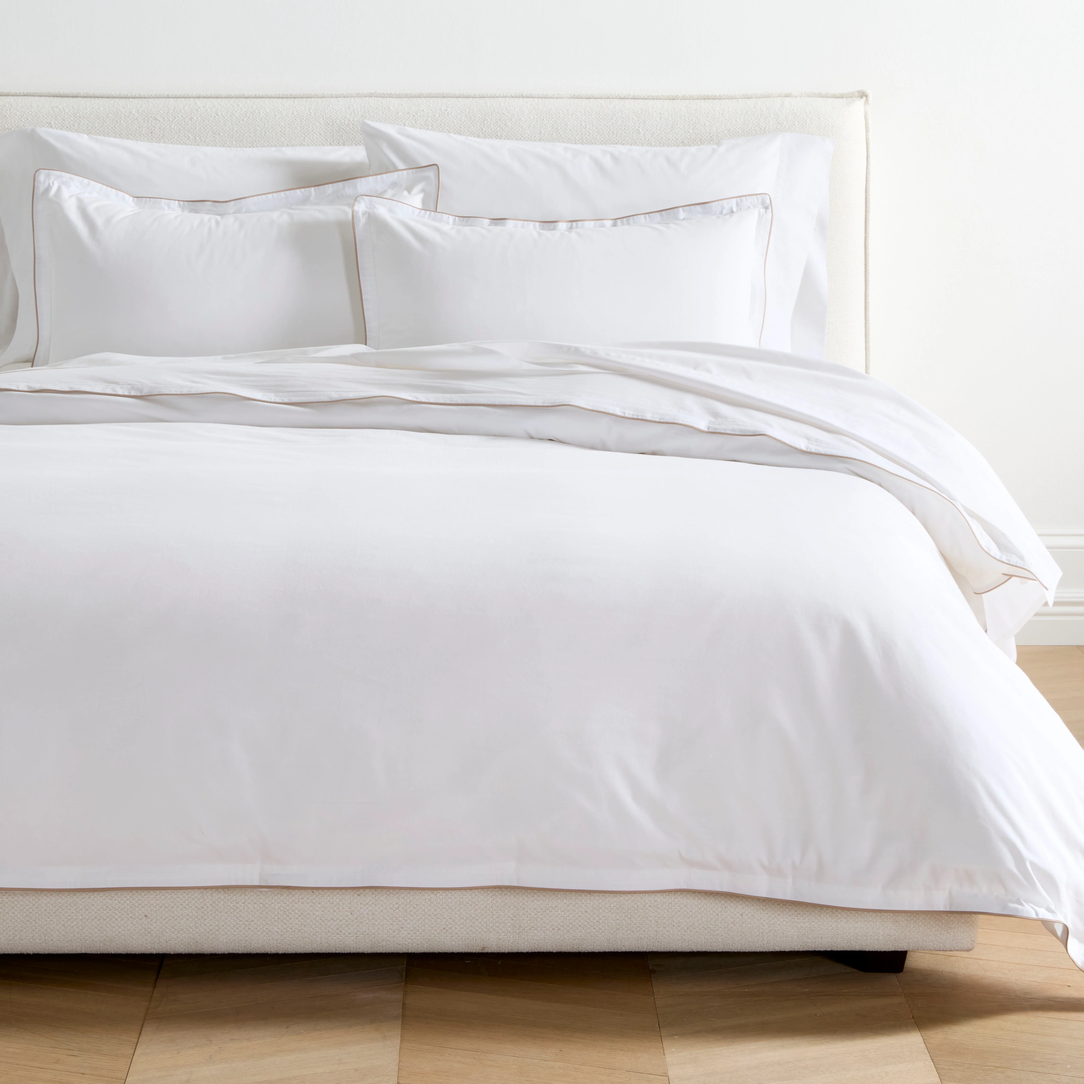 Khaki Piped Percale Duvet Set - Image 2