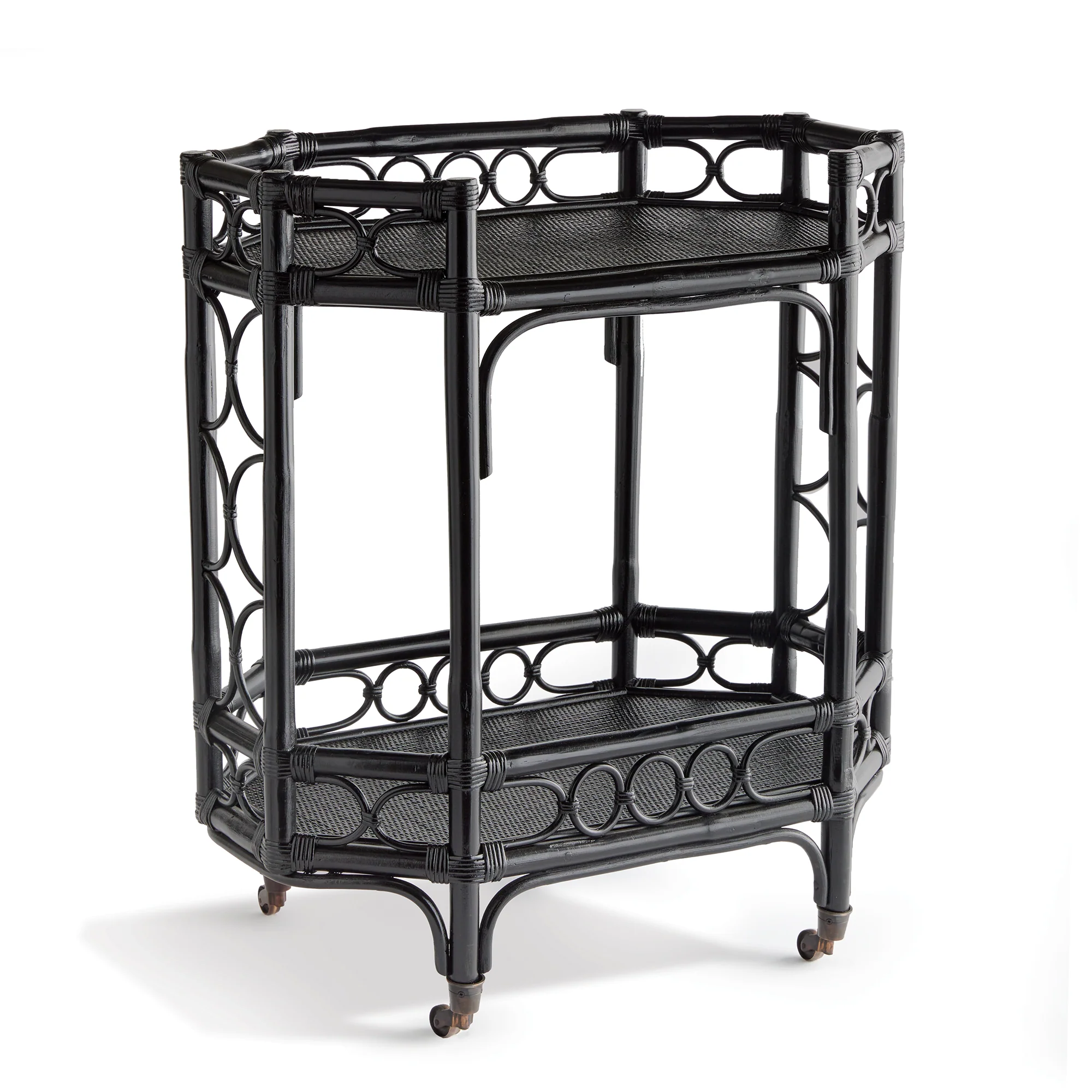 Raelyn Black Rattan Bar Cart - Image 7