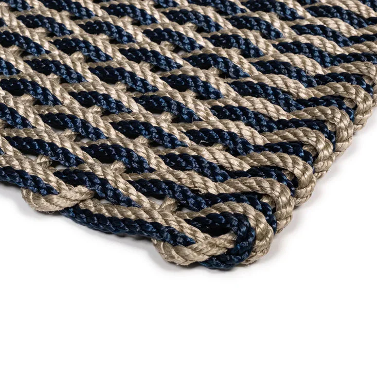 Sand and Navy Braided Rope Doormat - Image 2