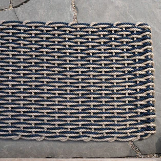 Sand and Navy Braided Rope Doormat - Image 3