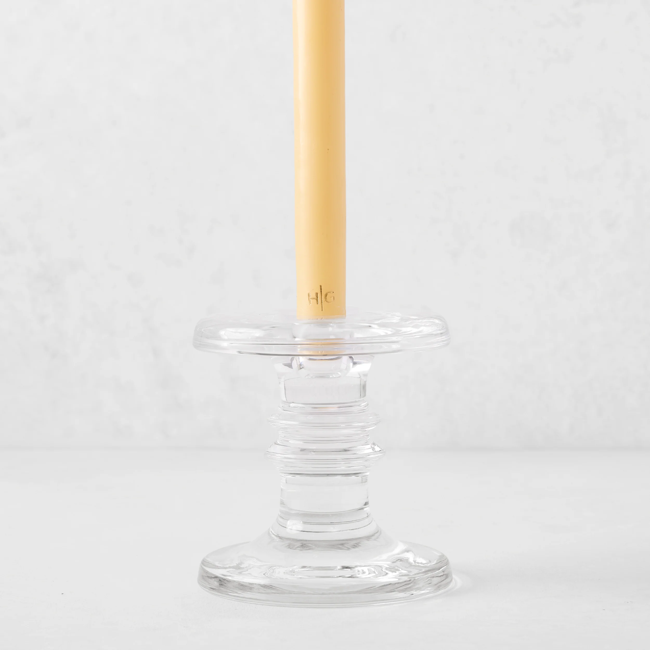 Medium Single Glass Taper Candleholder