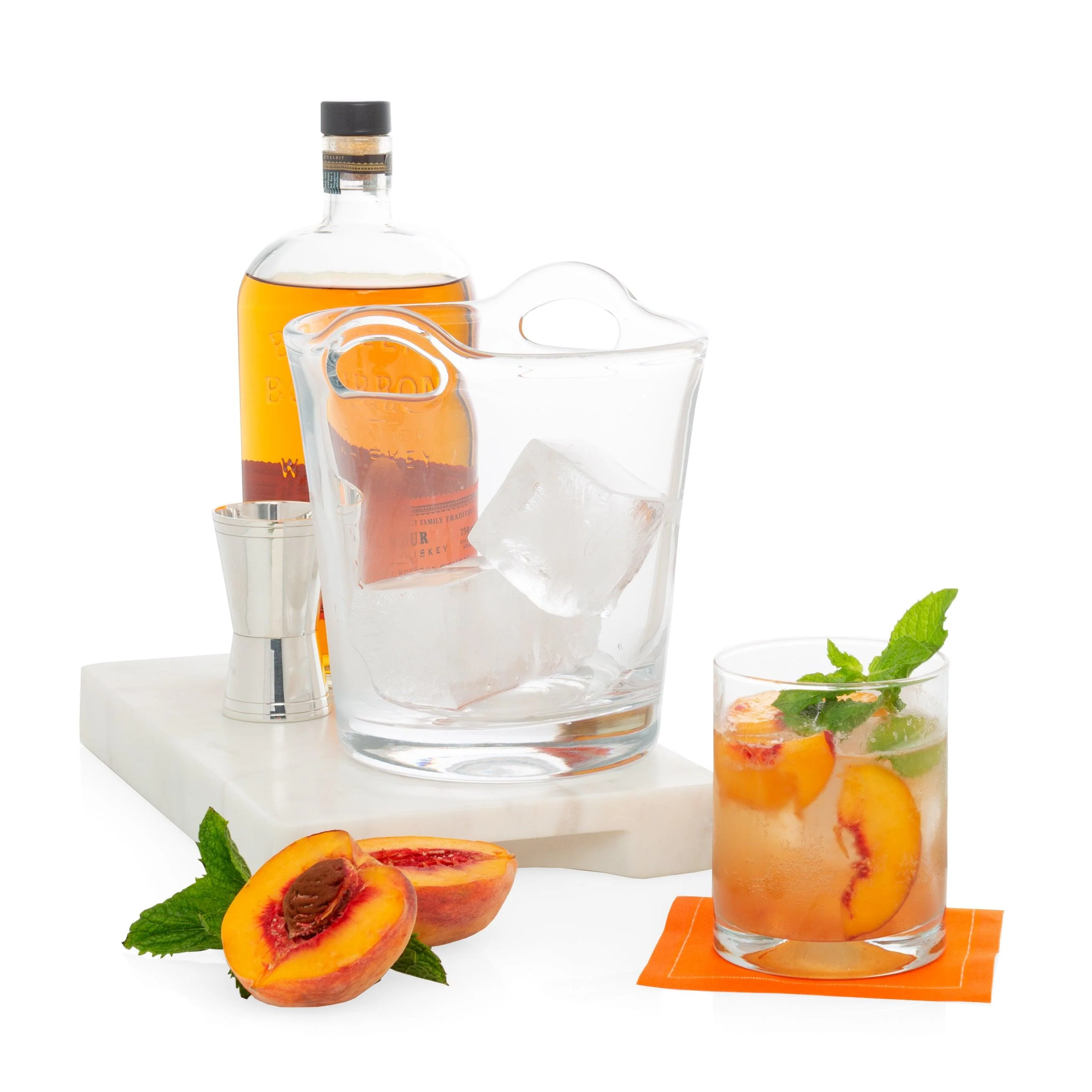 Small Glass Ice Bucket with Handles - Image 4