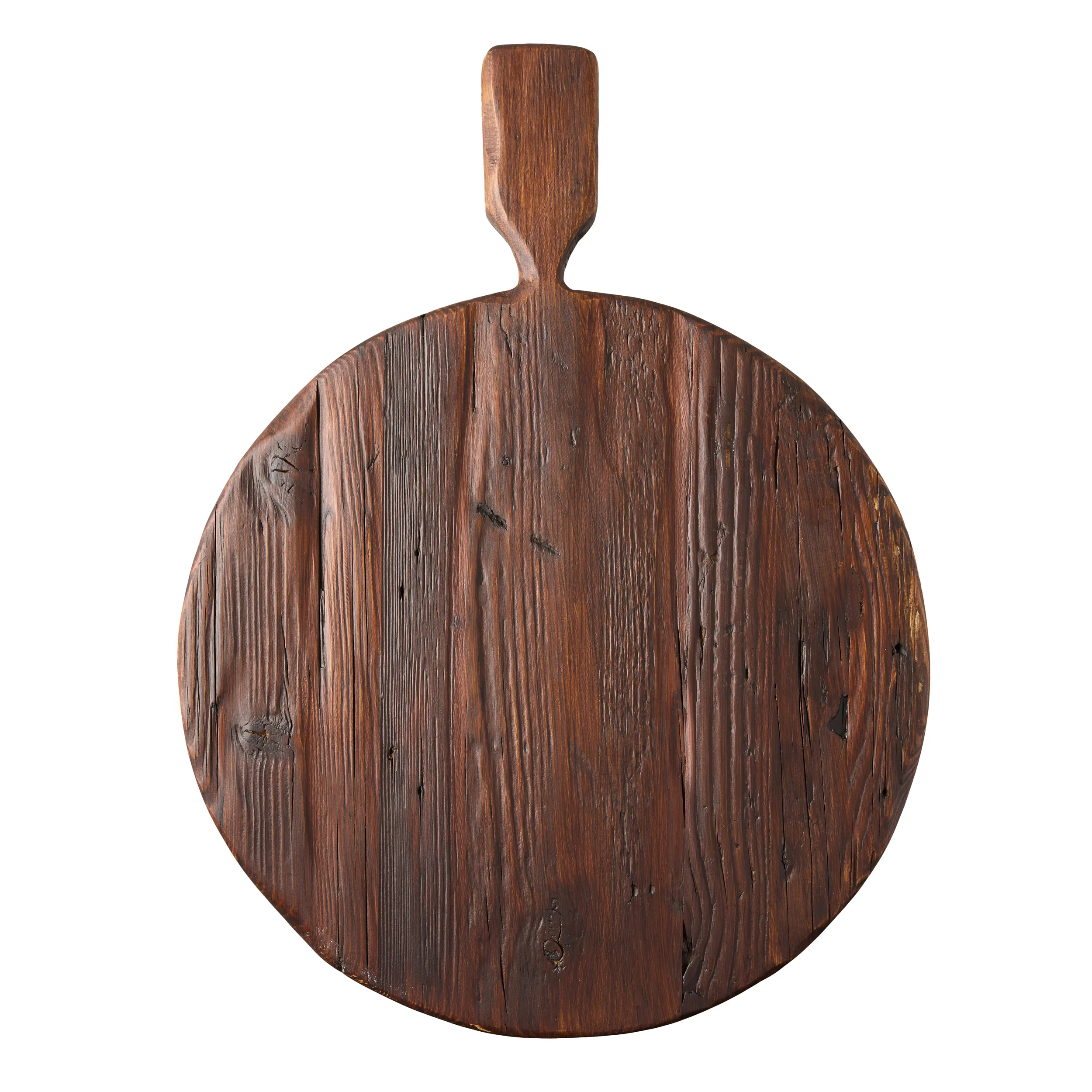 Saddle Wood Round Footed Serve Board with Handle - Image 5