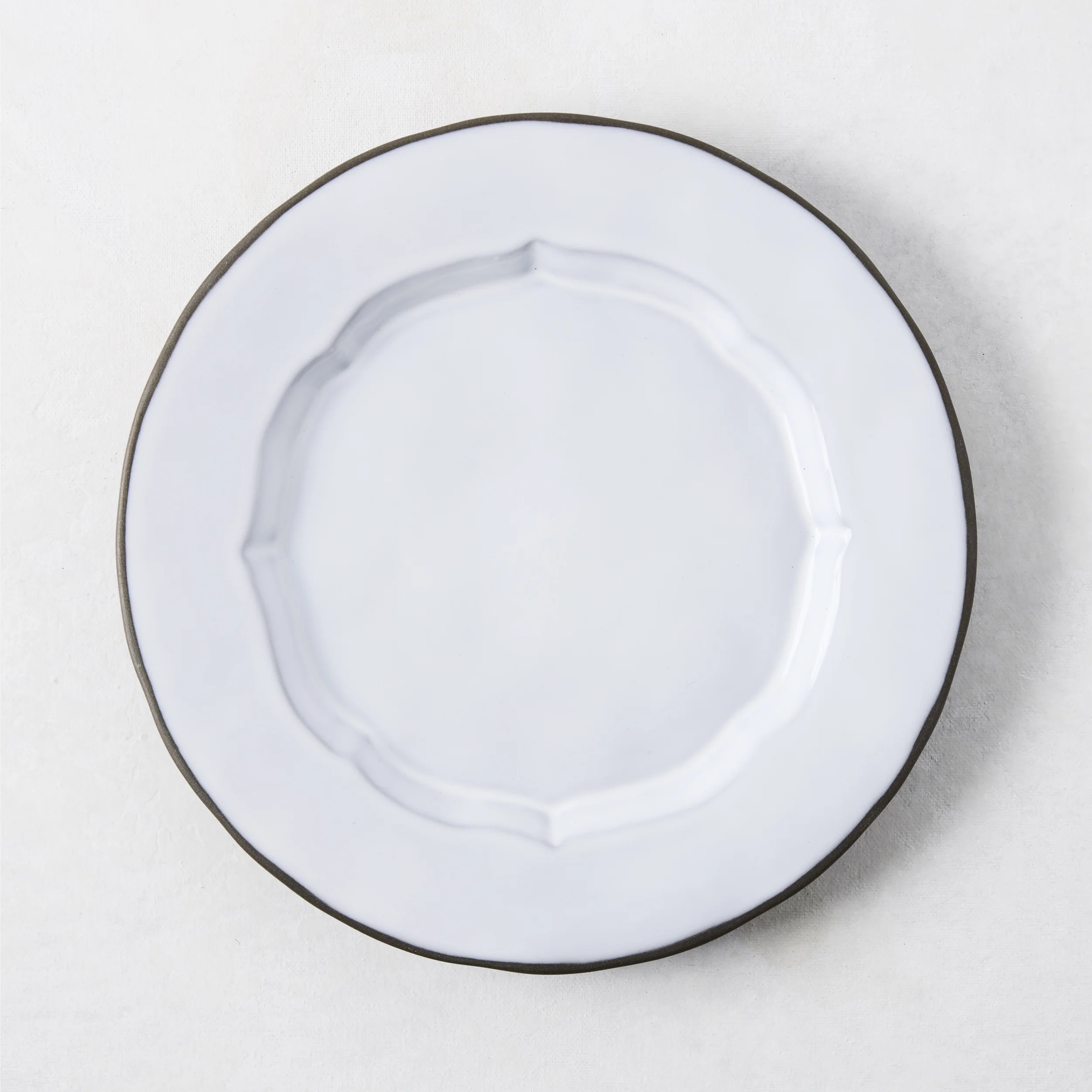 Smoke Grey Stoneware Petal Salad Plate