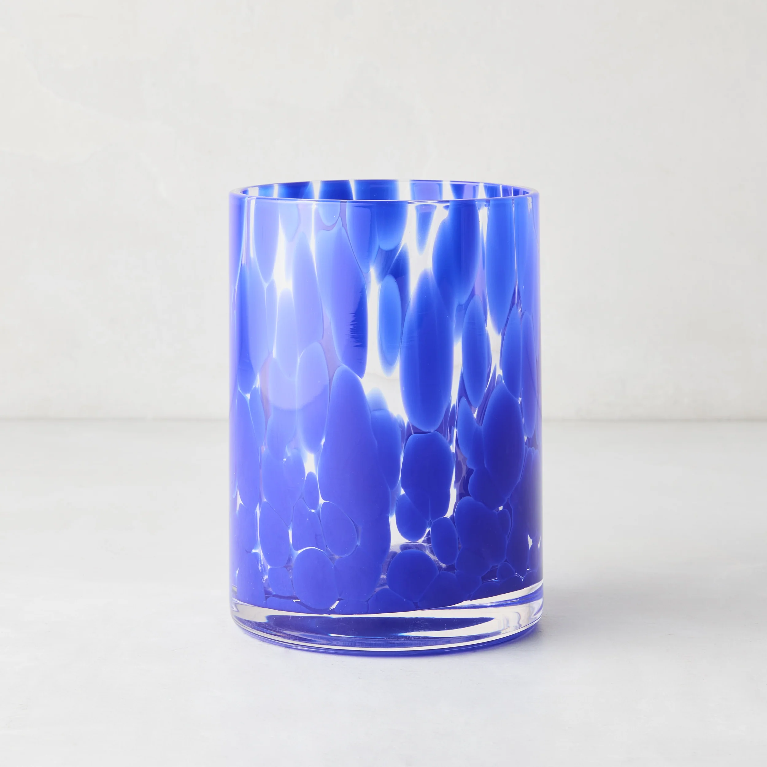 Dark Blue Spotted Double Old Fashioned Glass - Image 4