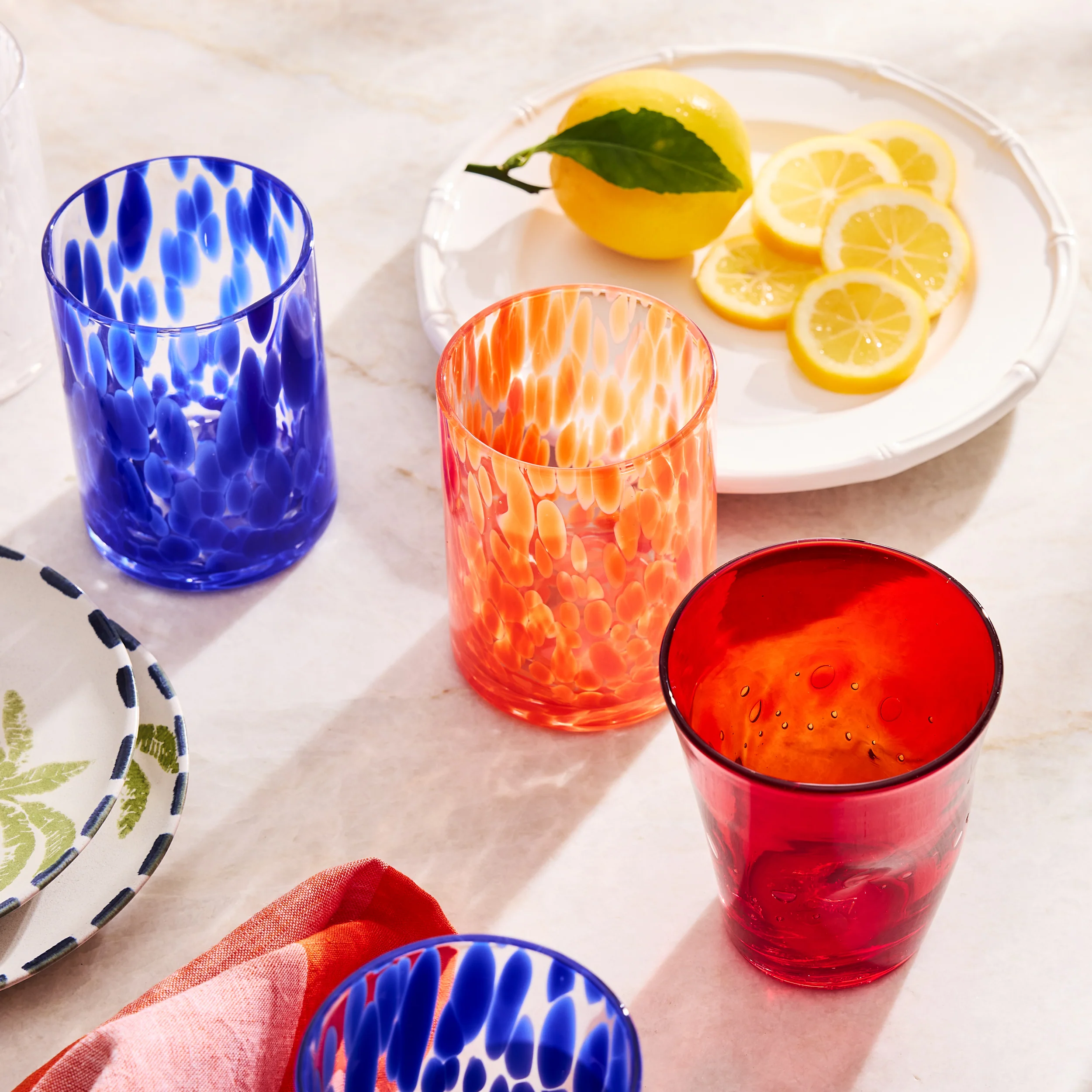 Dark Blue Spotted Double Old Fashioned Glass - Image 5