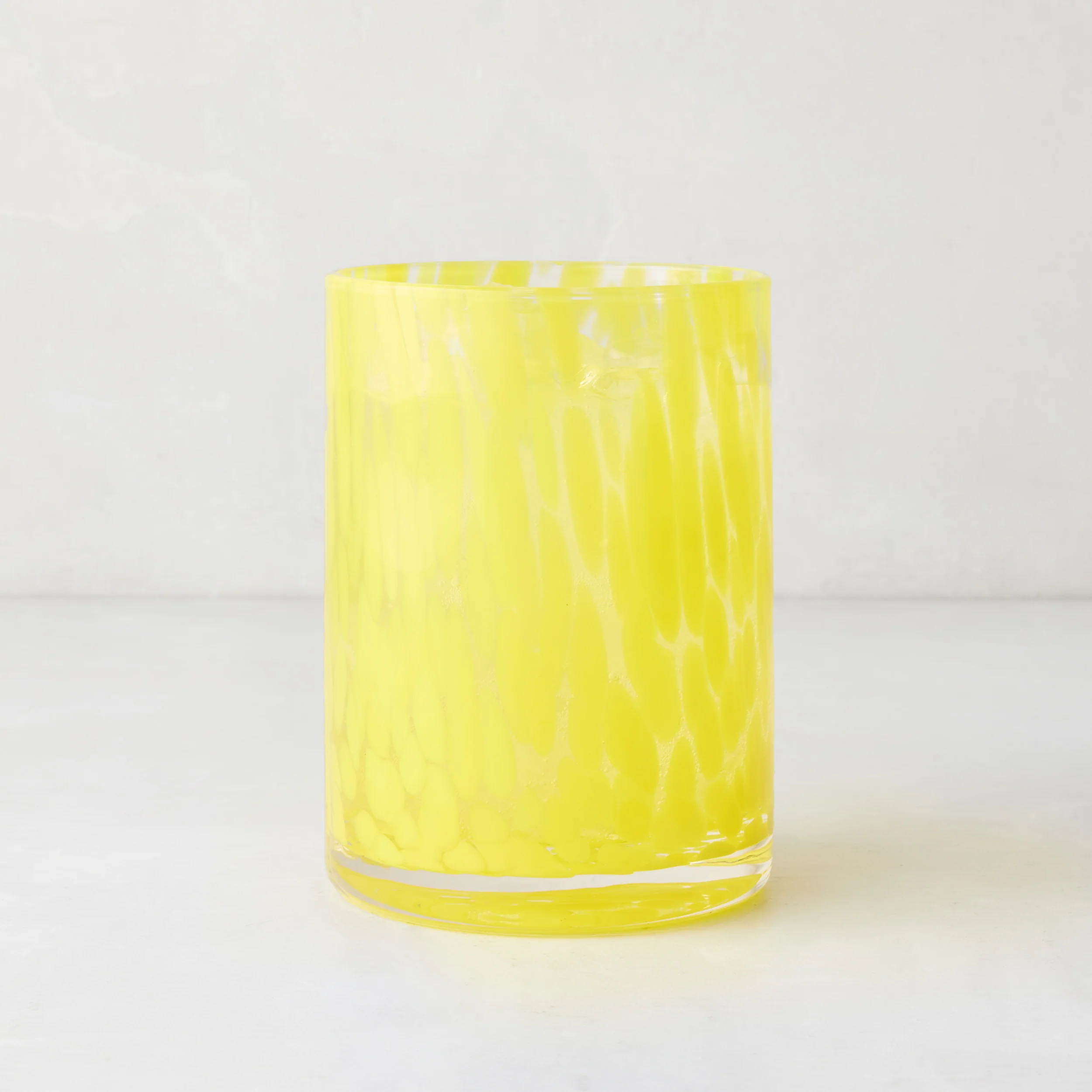 Yellow Spotted Double Old Fashioned Glass - Image 4