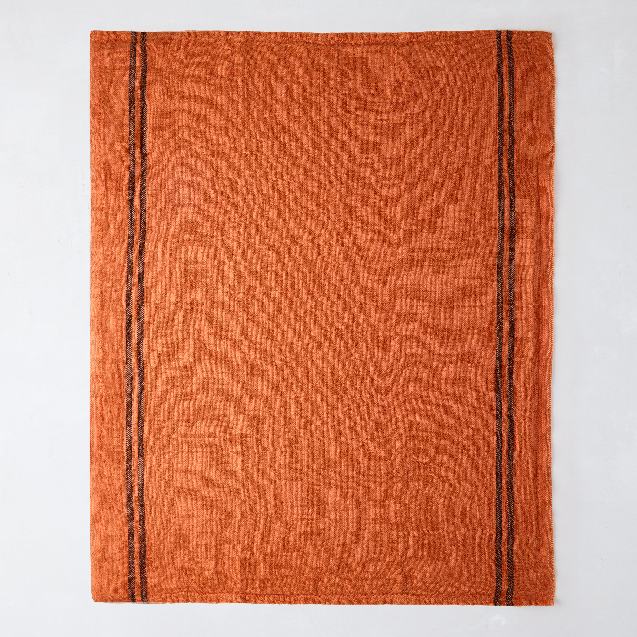 Burnt Orange Striped French Linen Towels, Set of 2 - Image 4