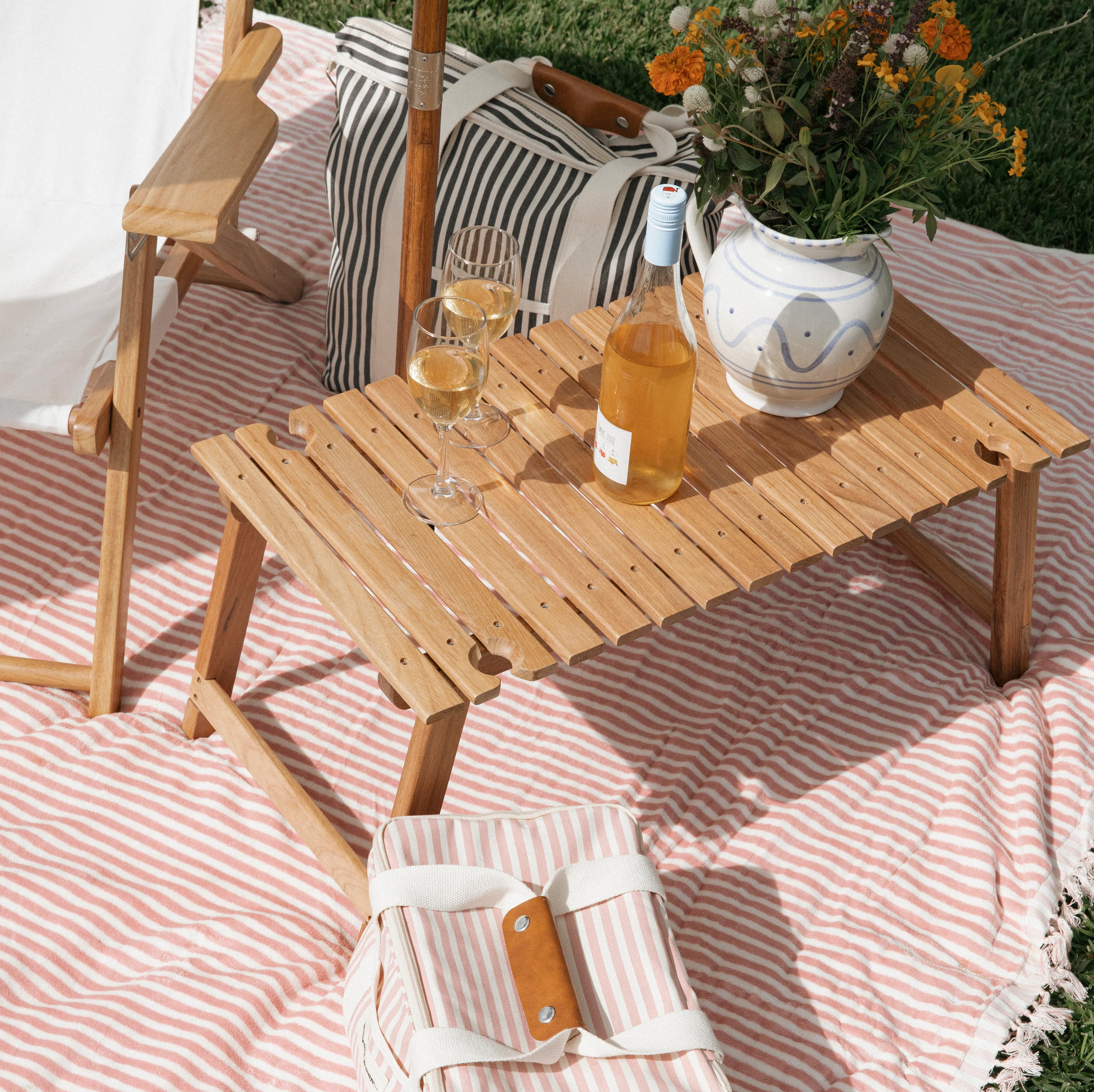 Teak Portable Outdoor Picnic Table - Image 2