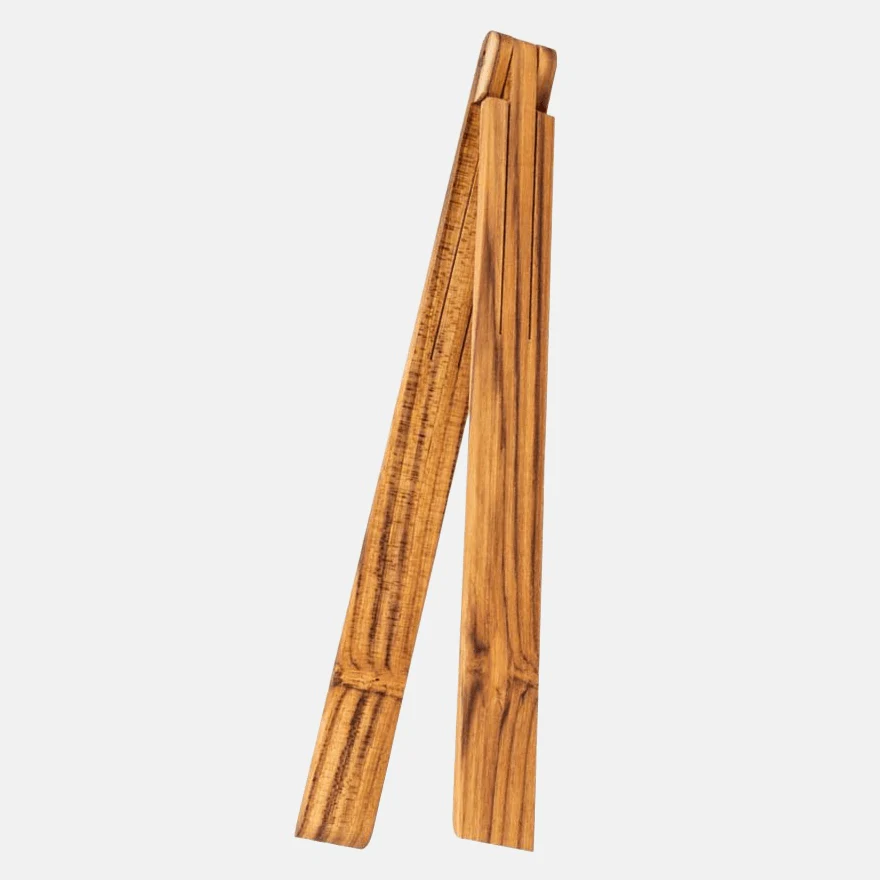 Teak Wood Foldable Serving Tongs - Image 3
