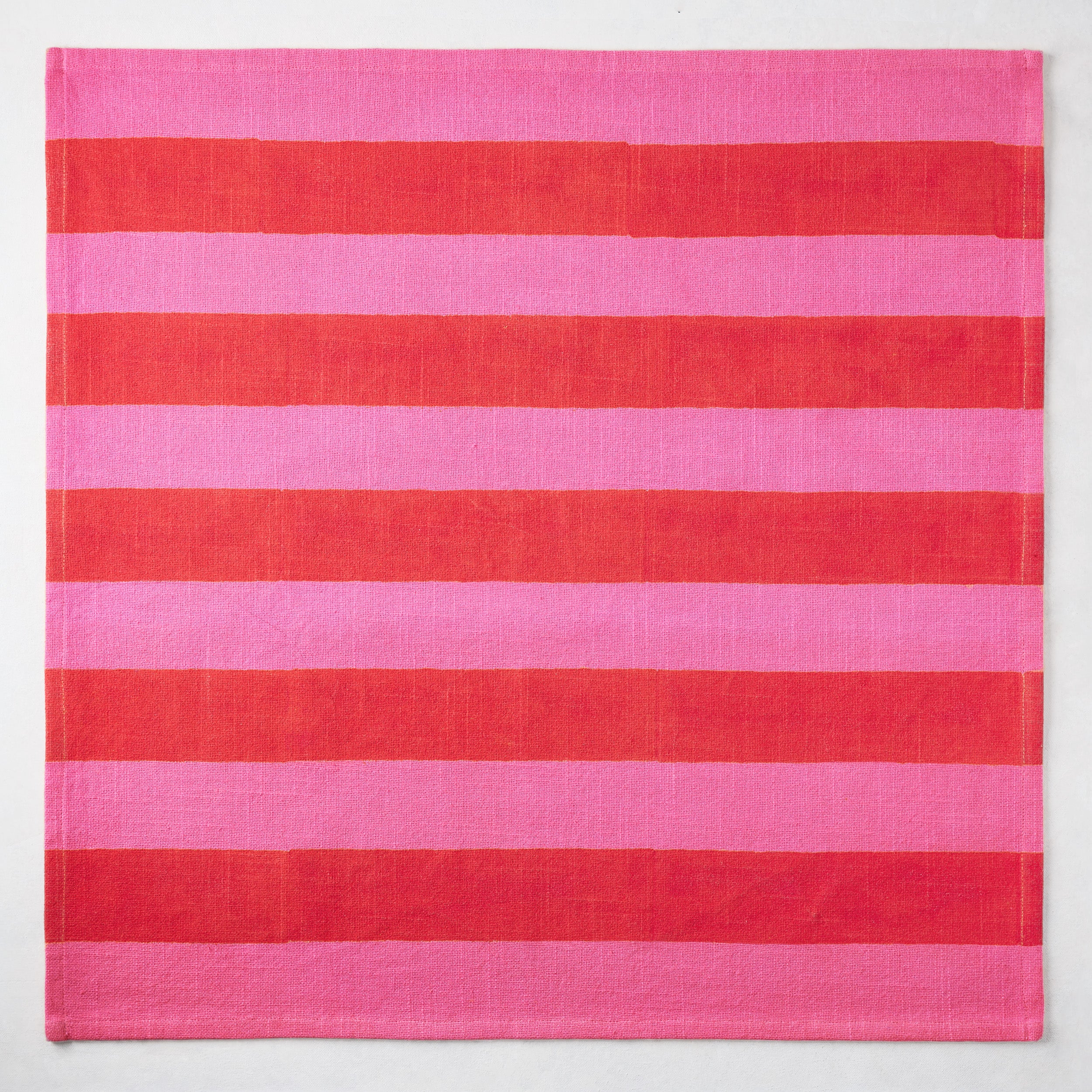 Pink and Red Tonal Hampton Stripe Cotton Napkin - Image 3