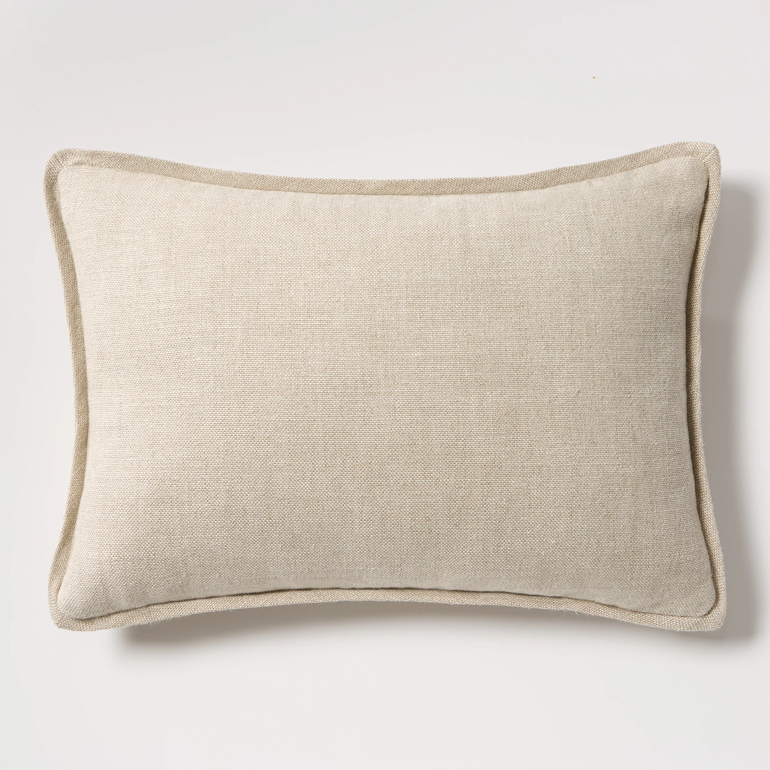 Tan Reversible Velvet and Linen Lumbar Pillow - Image 2