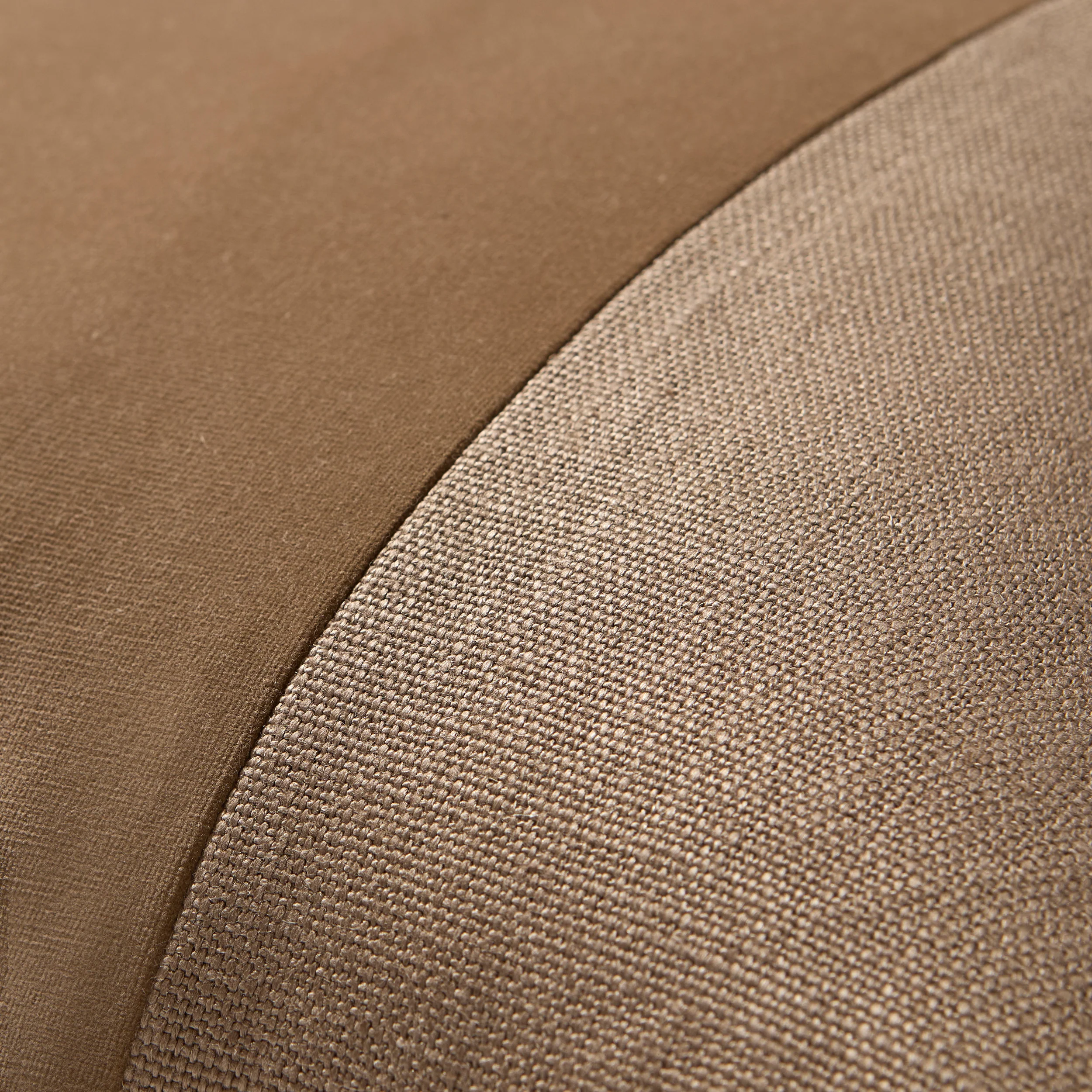Moroccan Brown Tonal Wide Velvet Stripe and Linen Pillow - Image 2
