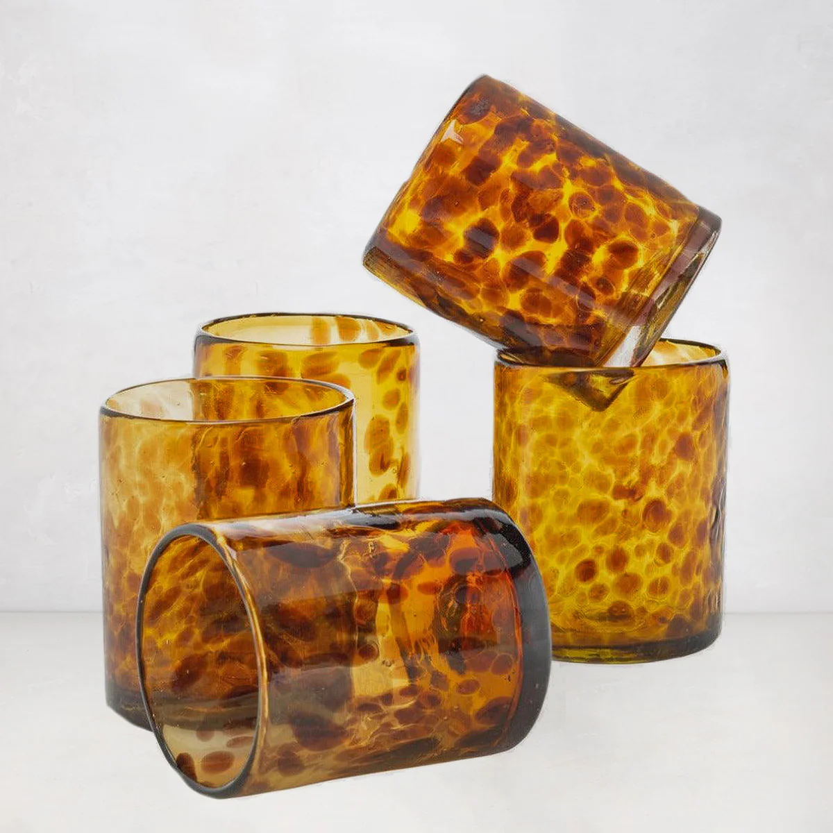 Handmade Tortoise Double Old-Fashioned Glass, 12 oz. - Image 3