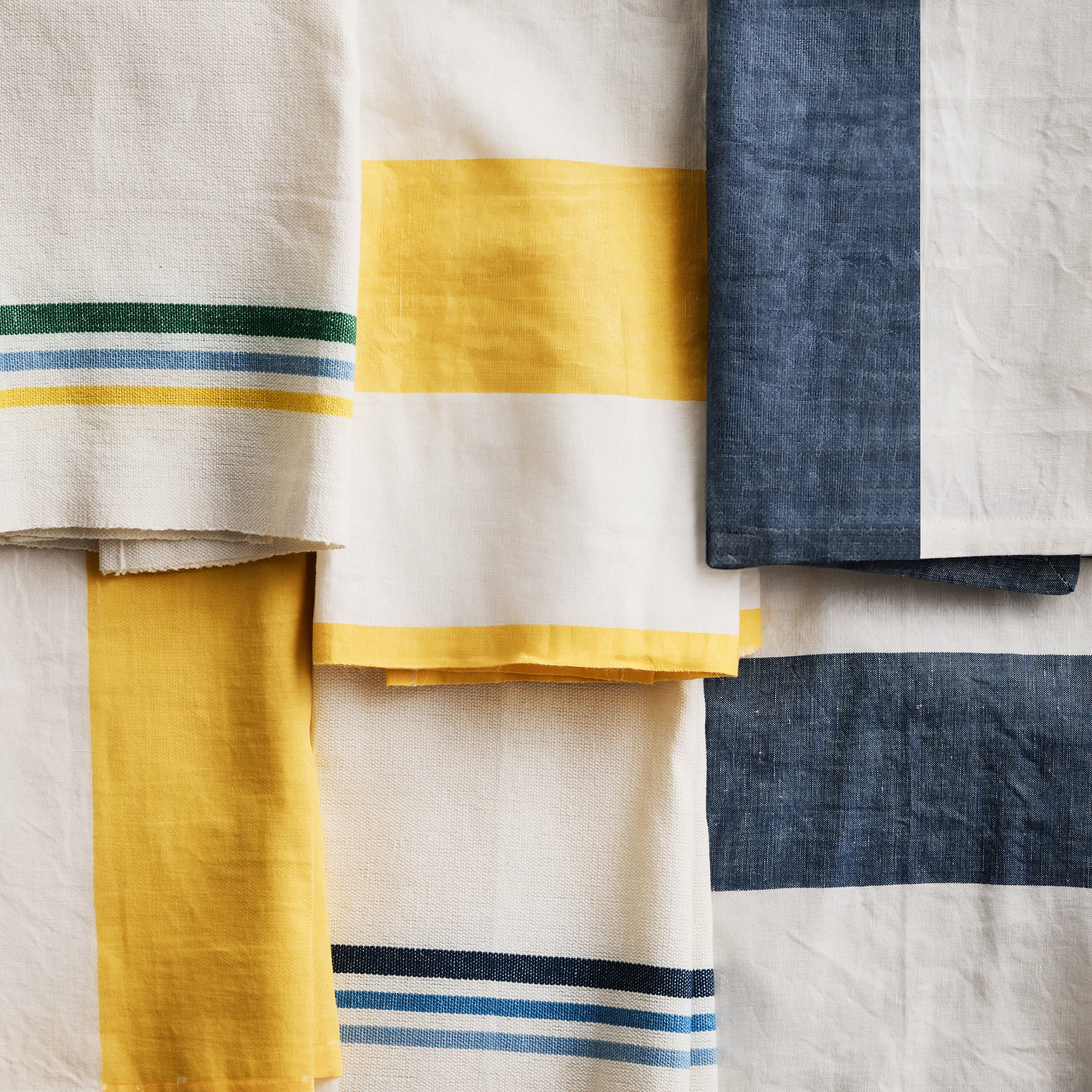 Blue Triple Stripe Hand Towel, Set of 2 - Image 2