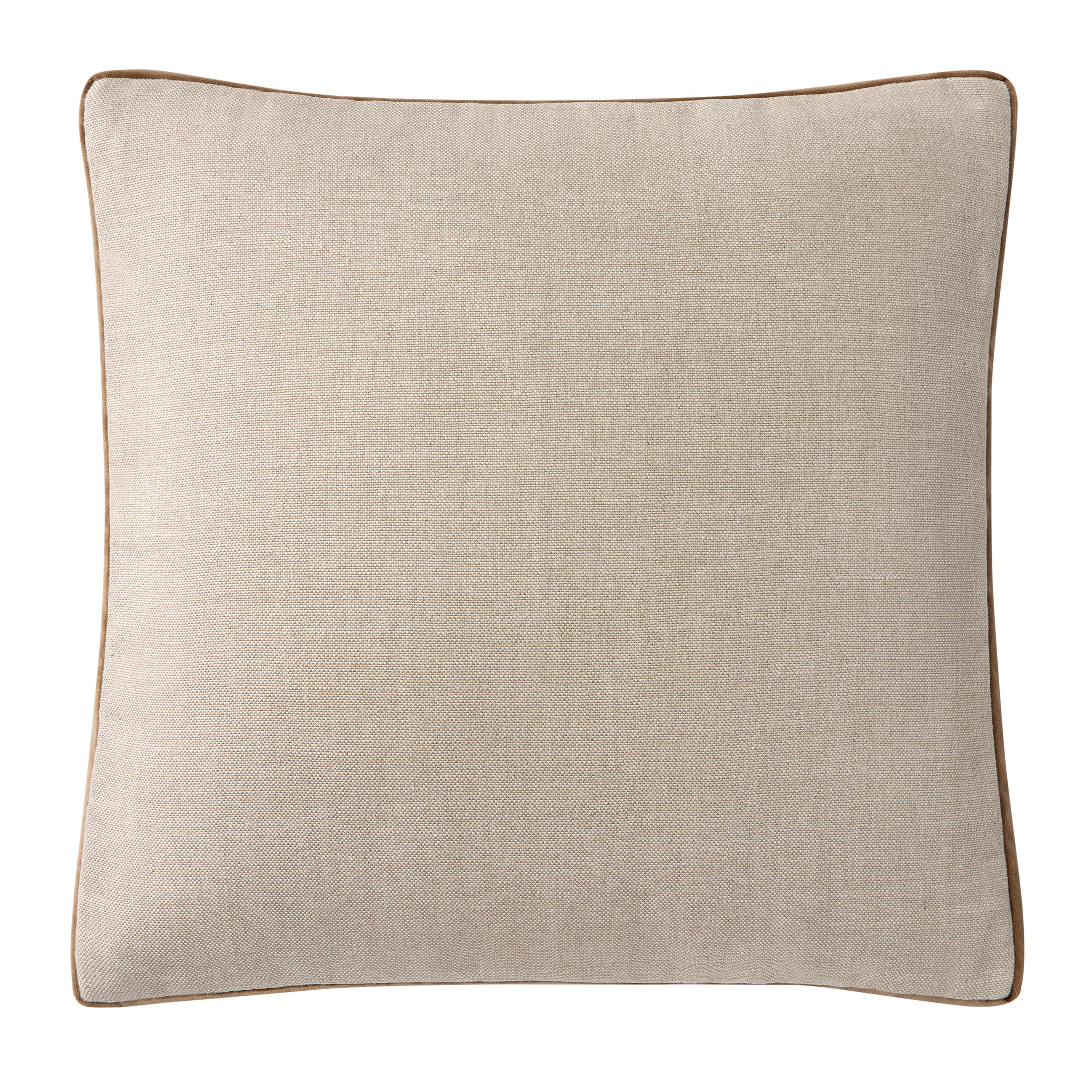 Moroccan Brown Velvet Gusseted and Linen Square Pillow - Image 3