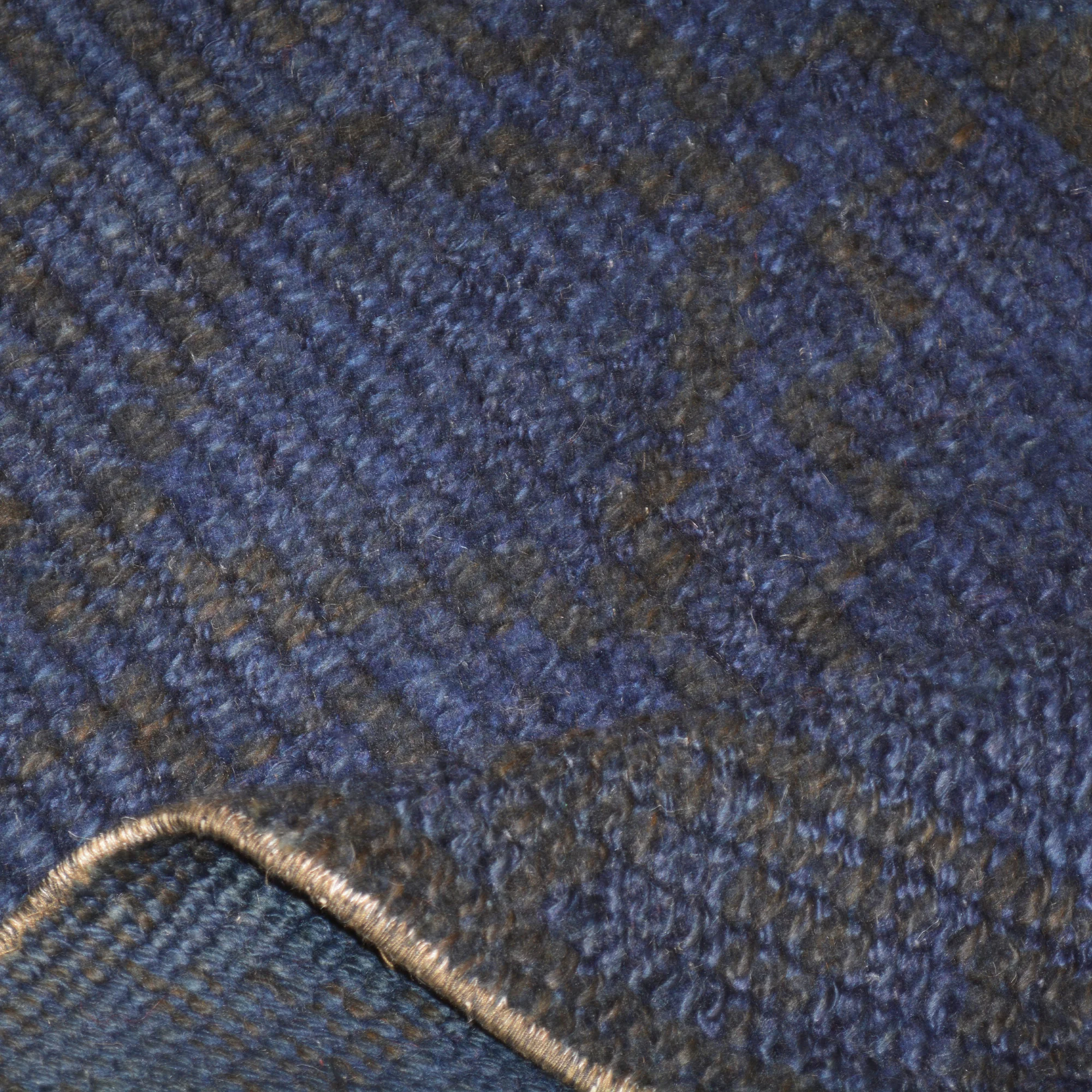 Vintage Navy Blue and Black Turkish Runner Rug, 2'1"x 9' - Image 4