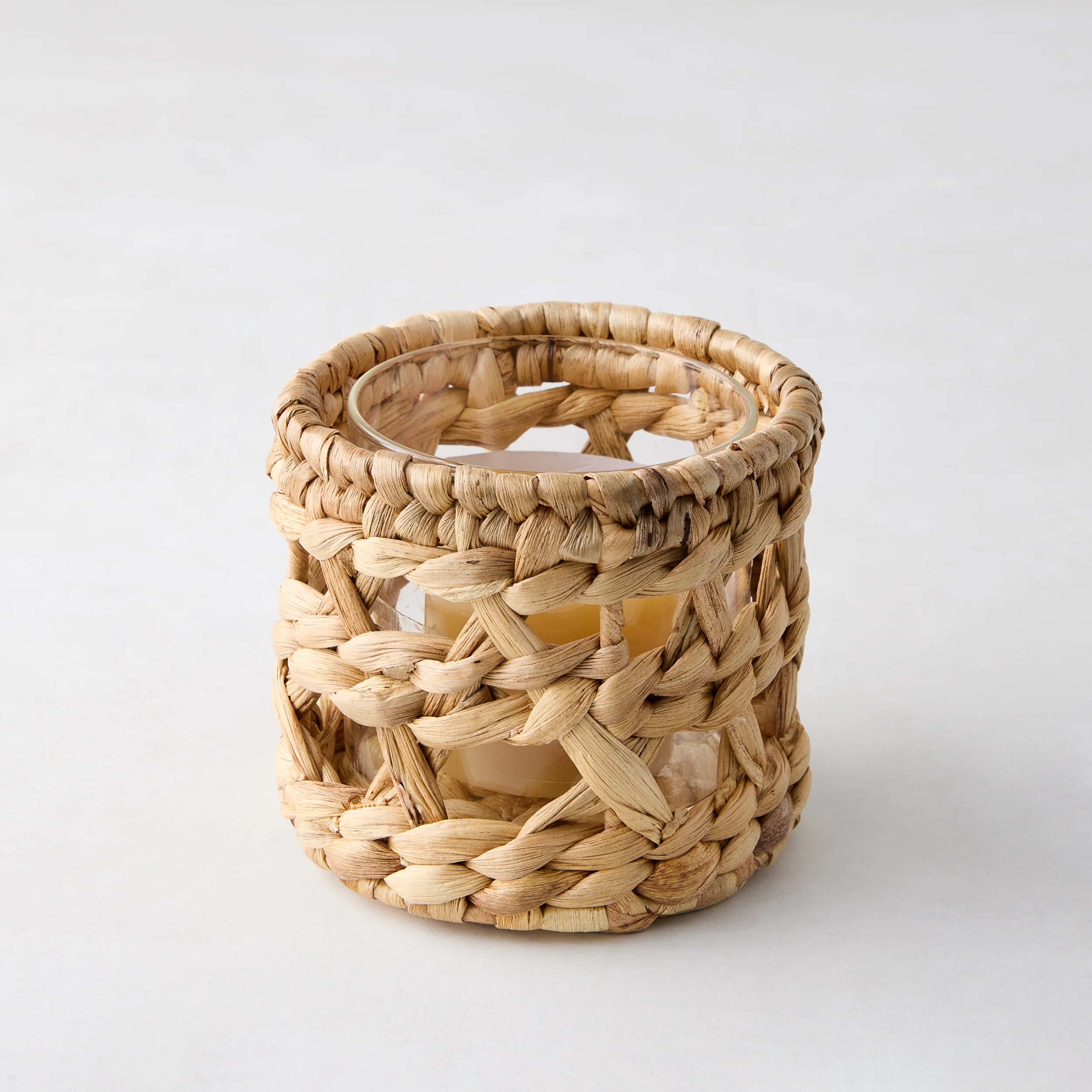 Woven Hyacinth Votive Candle Holder - Image 2