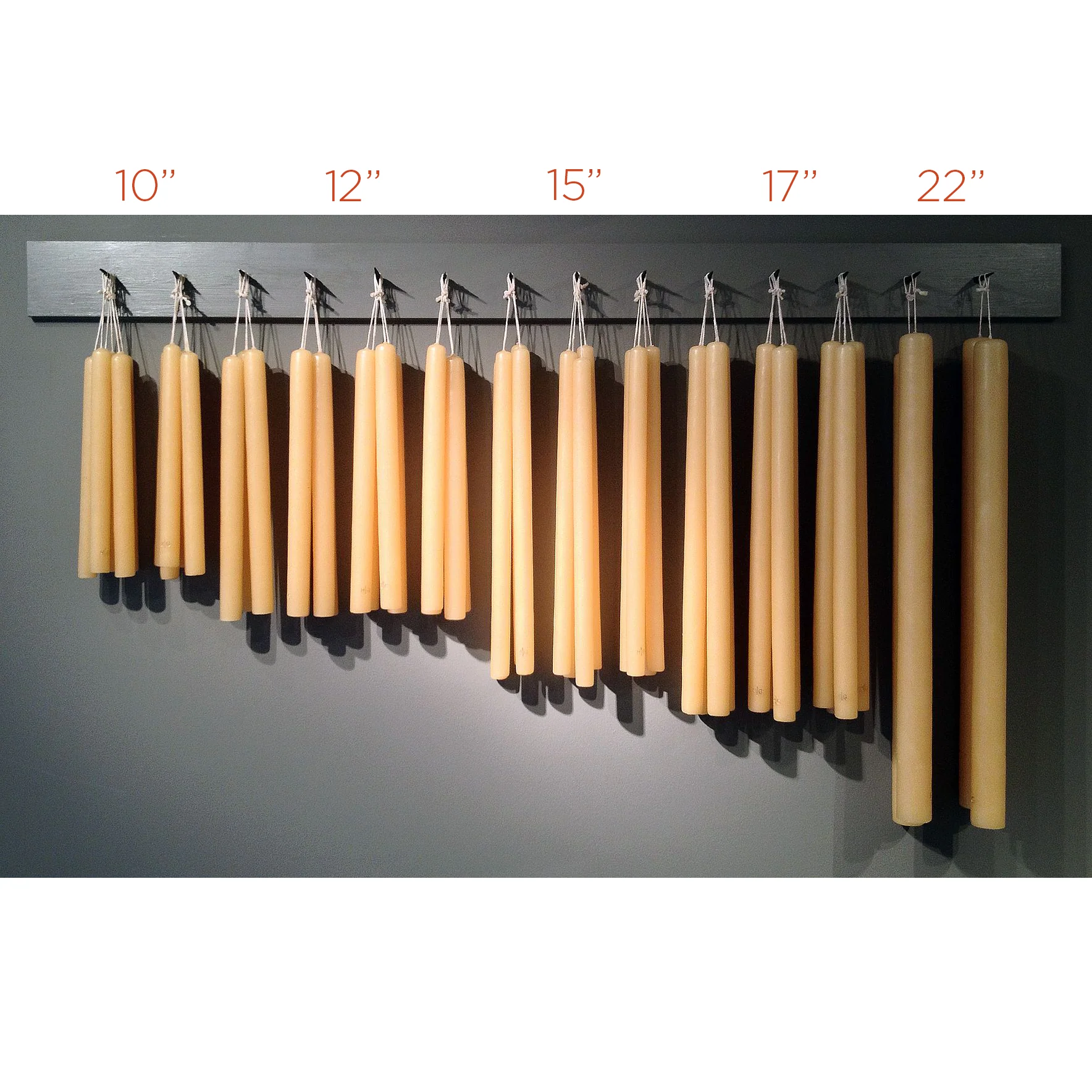 HG Amber Unscented 15" Taper Candle Bundle, Set of 5 - Image 4