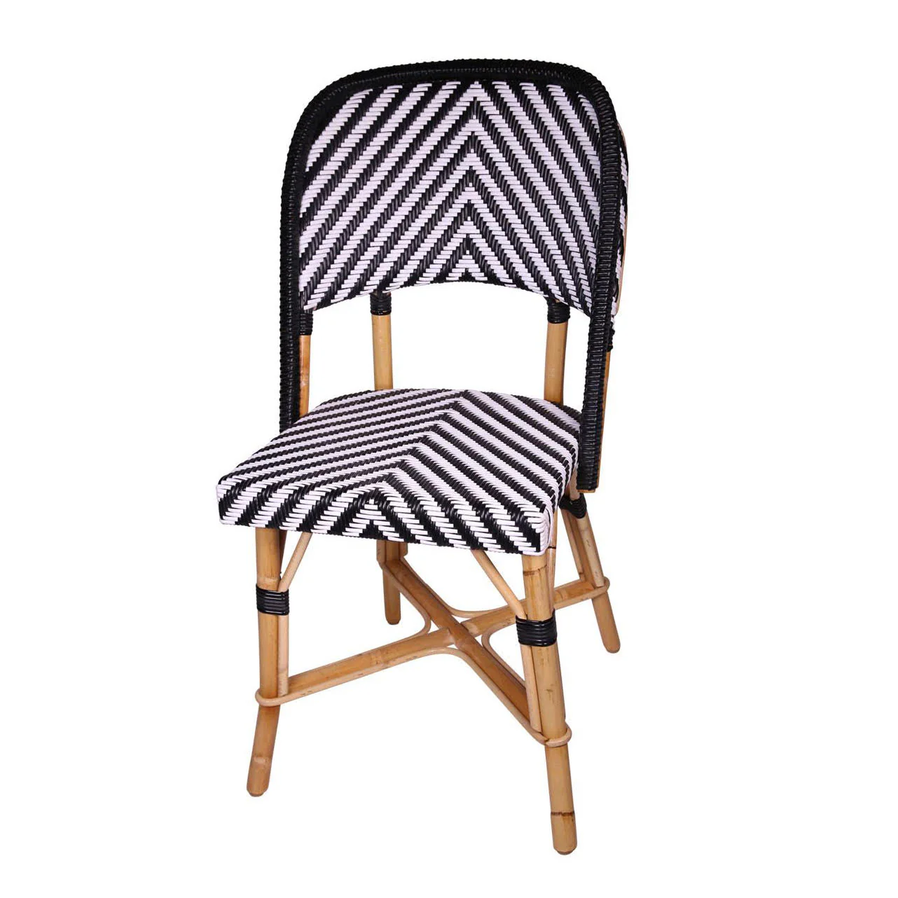 Rattan Chambord Black Chevron Bistro Chair - Image 2