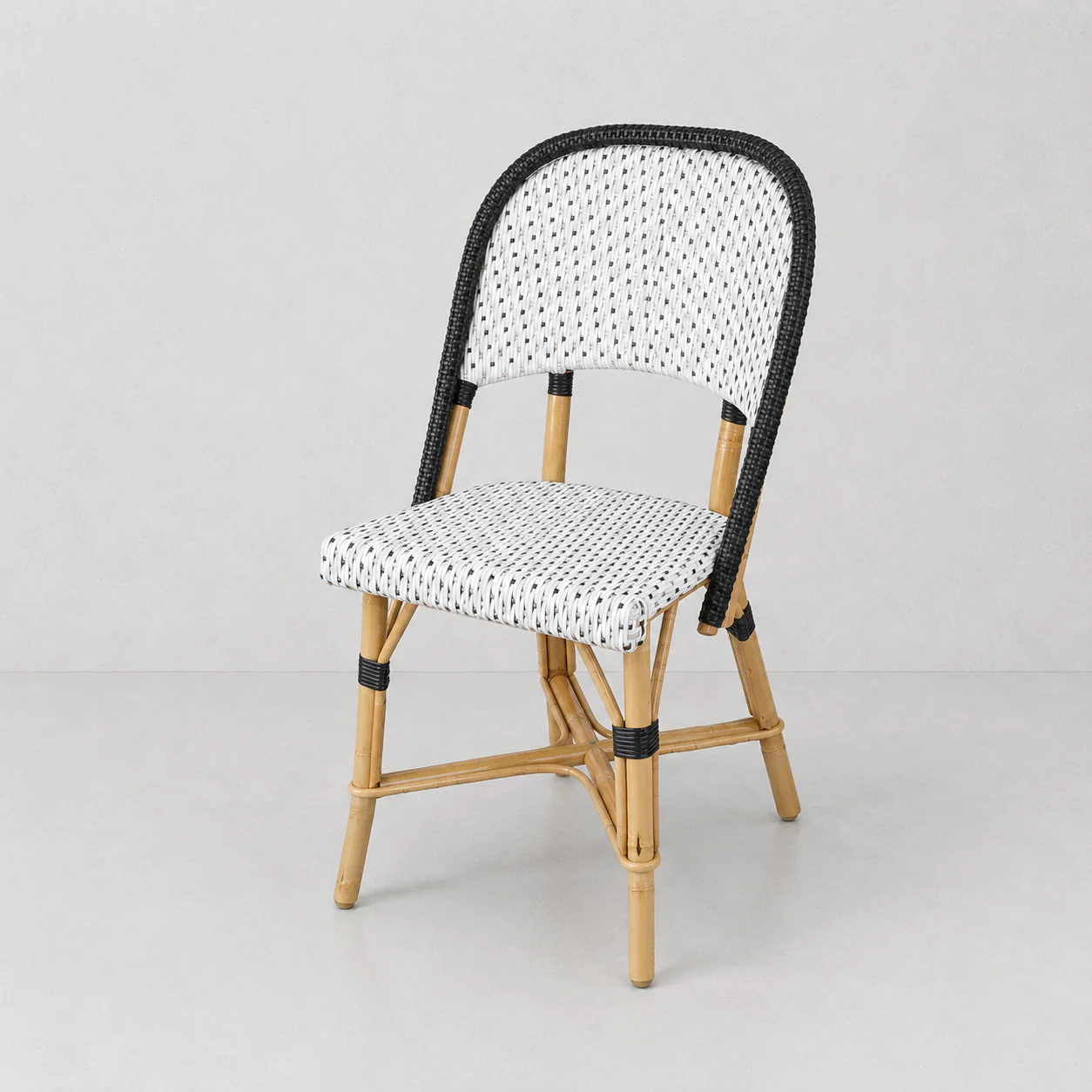 Rattan Chambord Black Polka Dot Bistro Chair