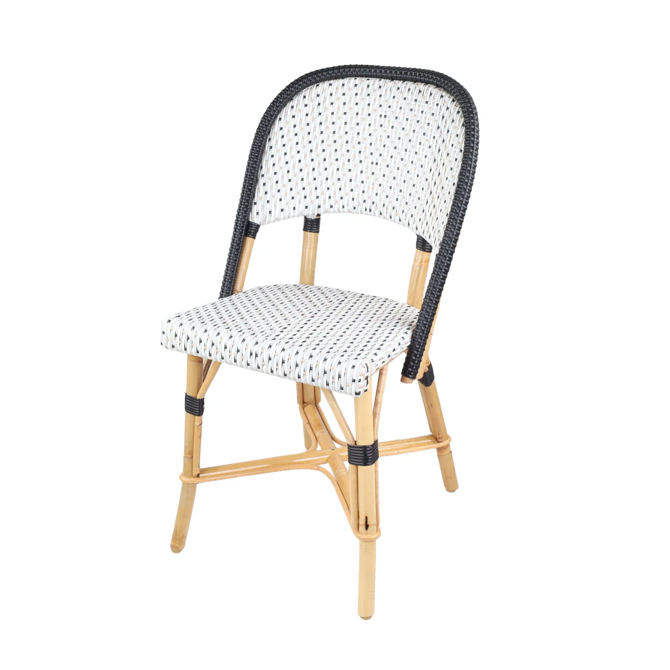 Rattan Chambord Black Polka Dot Bistro Chair - Image 2