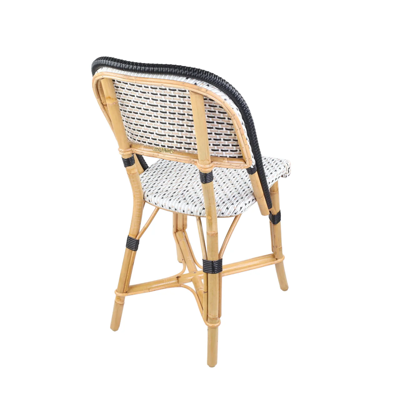Rattan Chambord Black Polka Dot Bistro Chair - Image 3
