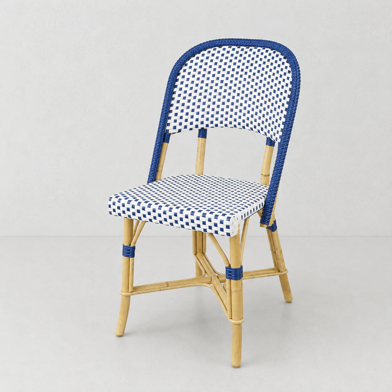 Rattan Chambord Blue Polka Dot Bistro Chair