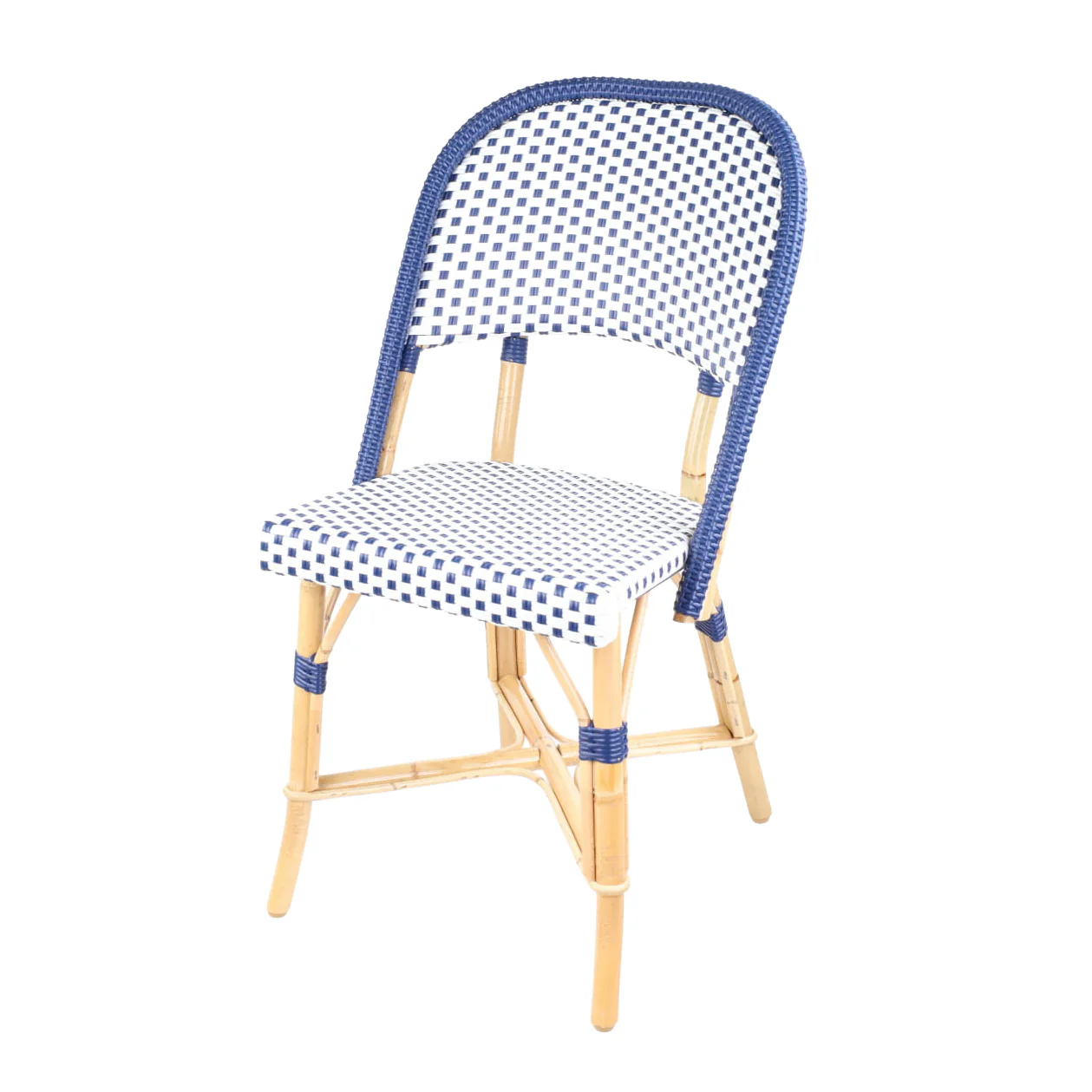 Rattan Chambord Blue Polka Dot Bistro Chair - Image 2