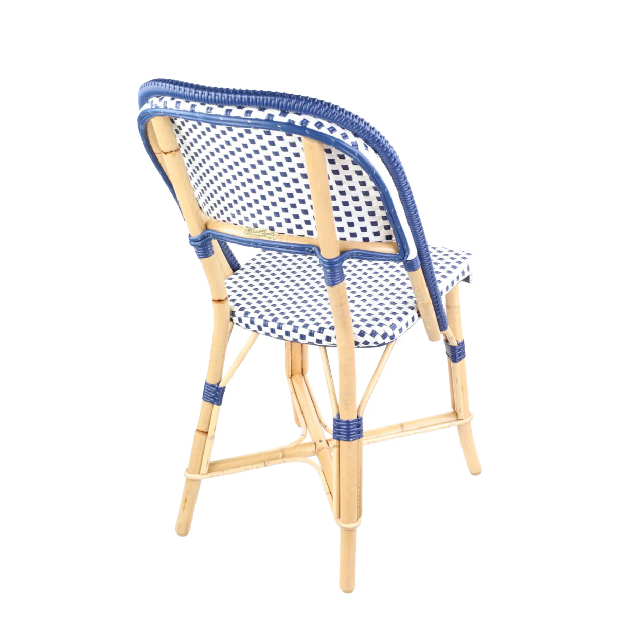 Rattan Chambord Blue Polka Dot Bistro Chair - Image 3