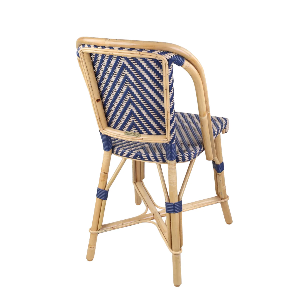 Rattan Fouquets Blue Chevron Bistro Chair - Image 3
