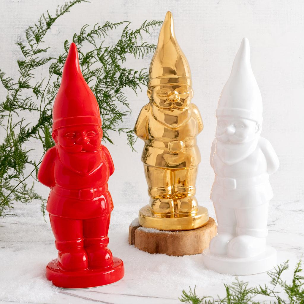 White Ceramic Holiday Gnome - Image 6