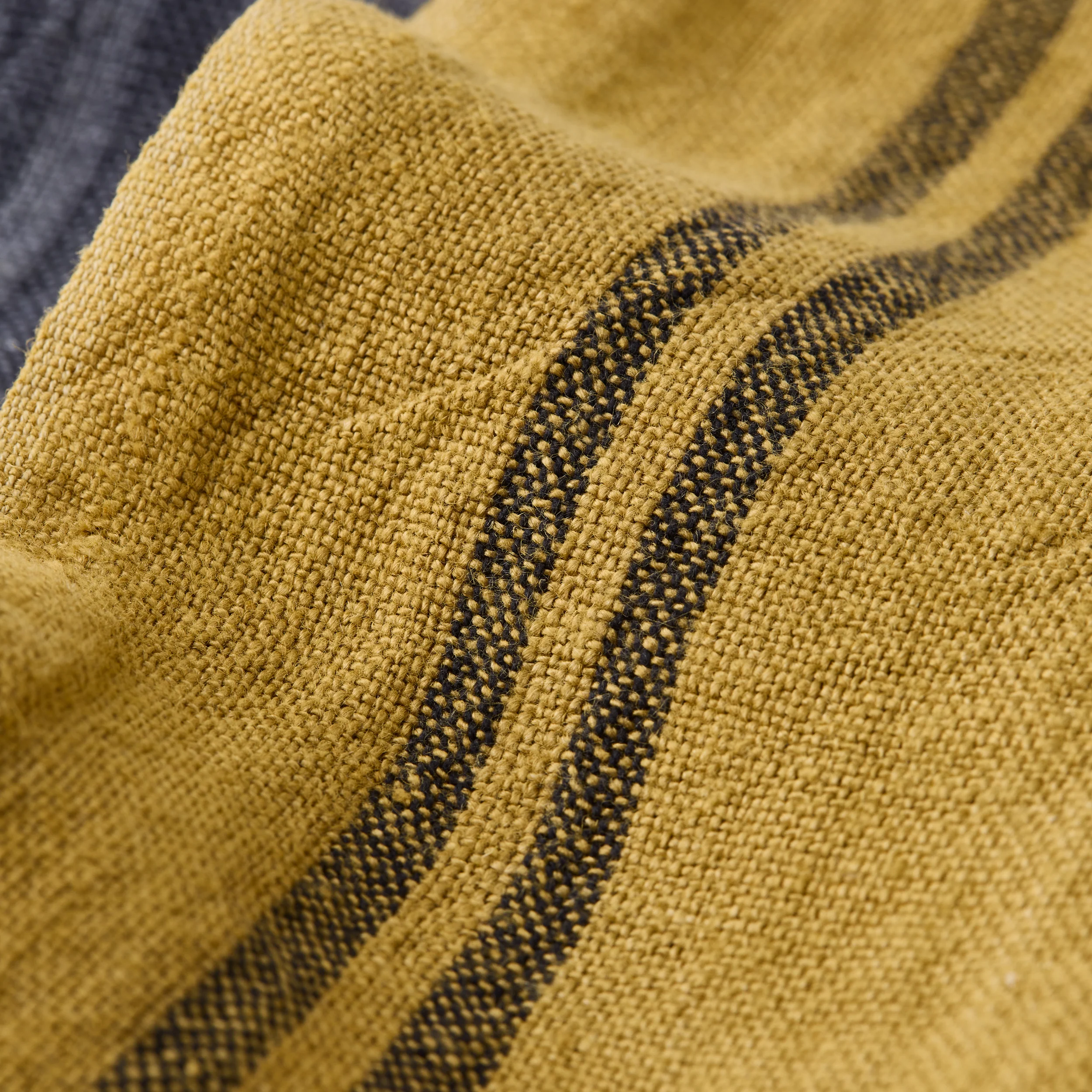 Goldenrod Yellow Striped French Linen Tea Towels, Set of 2 - Image 3